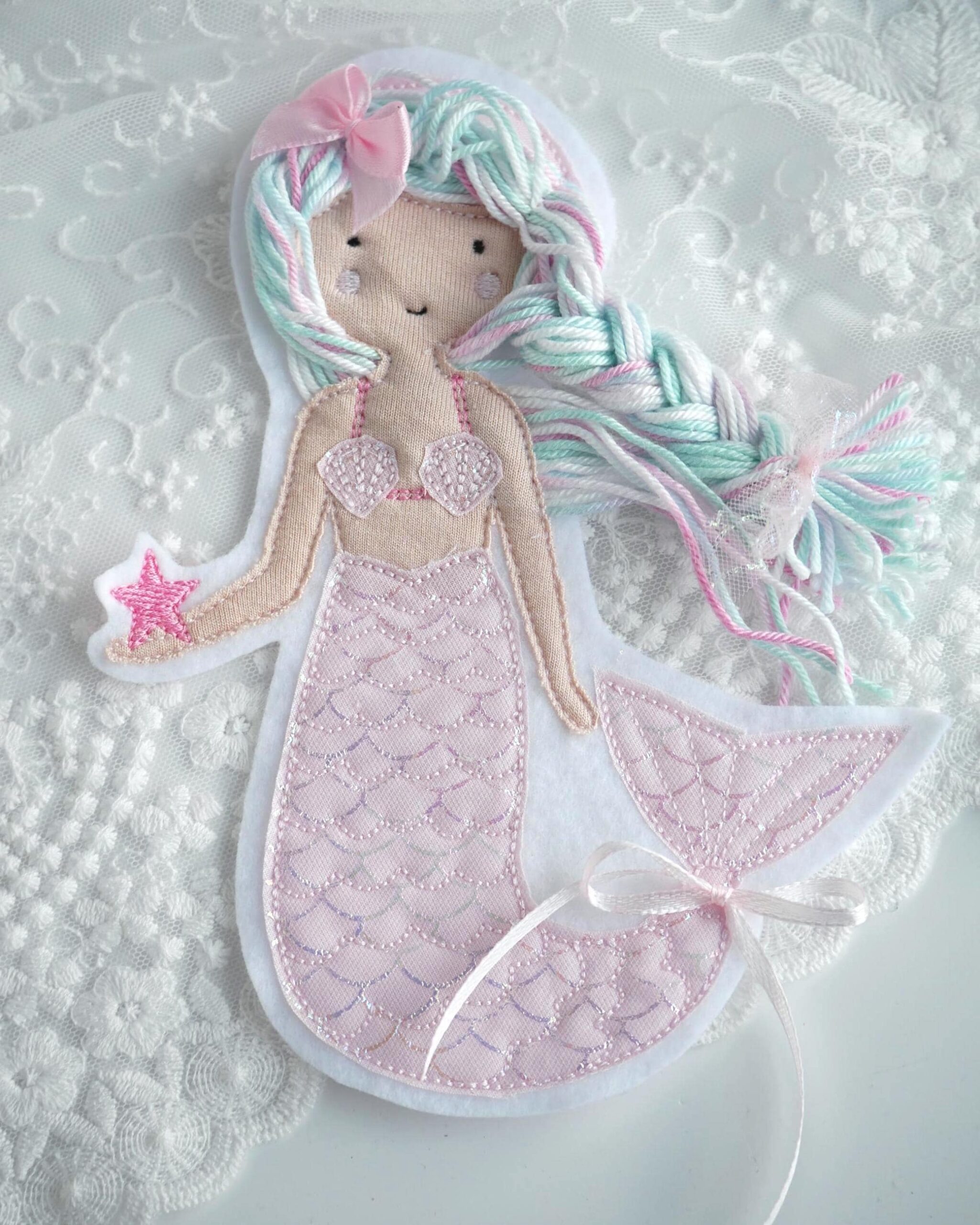 Aufnäher Meerjungfrau Patch zartrosa – Bild 3