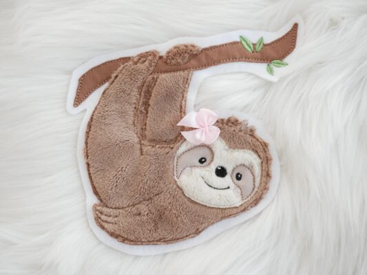 Aufnäher Faultier Mädchen