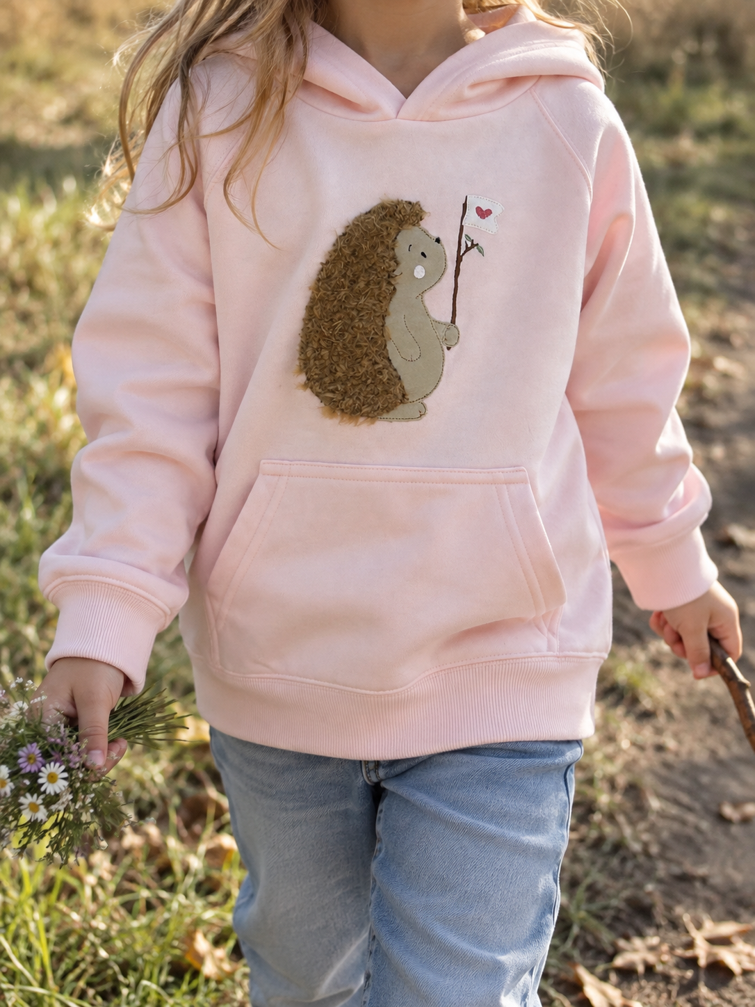 Hoodie mit Igelstickerei – Bild 2