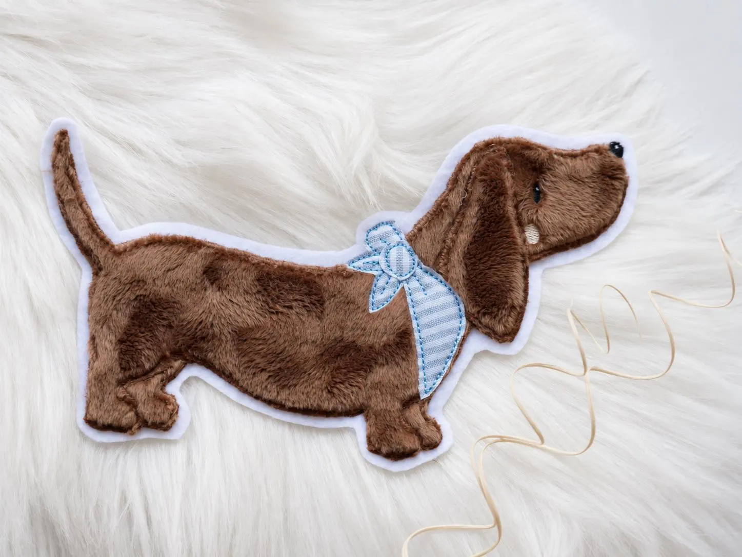 Dackel Patch (moccabraun) mit oder ohne Halstuch – Bild 4