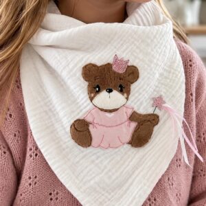 Alternative view of Musselintuch Bär Prinzessin | Halstuch Kinder | Musselin Halstuch Mädchen